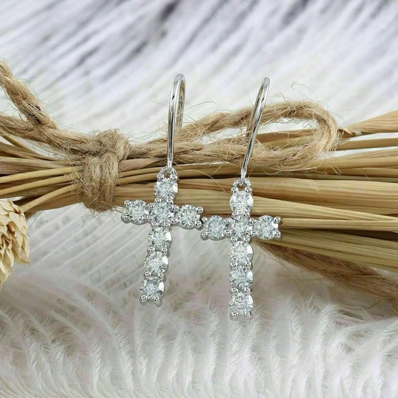 New Romantic Dangle Stud Diamond Earrings - Picture 4 of 4